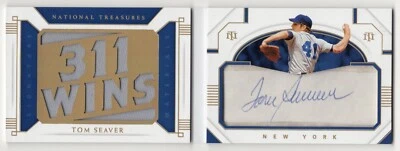 TOM SEAVER - N.Y. METS - N.T. CUT SIGNATURE MATERIALS BOOKLET  #'d 5/5  AWESOME! - Image 1 of 2