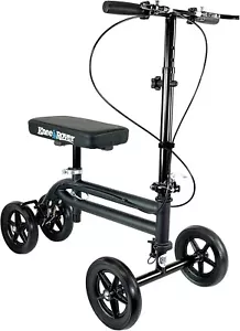 KneeRover Knee Scooter Steerable Knee Walker Crutch - Matte Black - Picture 1 of 12