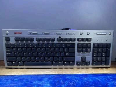Compaq Wired Keyboard Model 5185 PS2 Silver And Black Excellent Condition  - Image 1 of 4