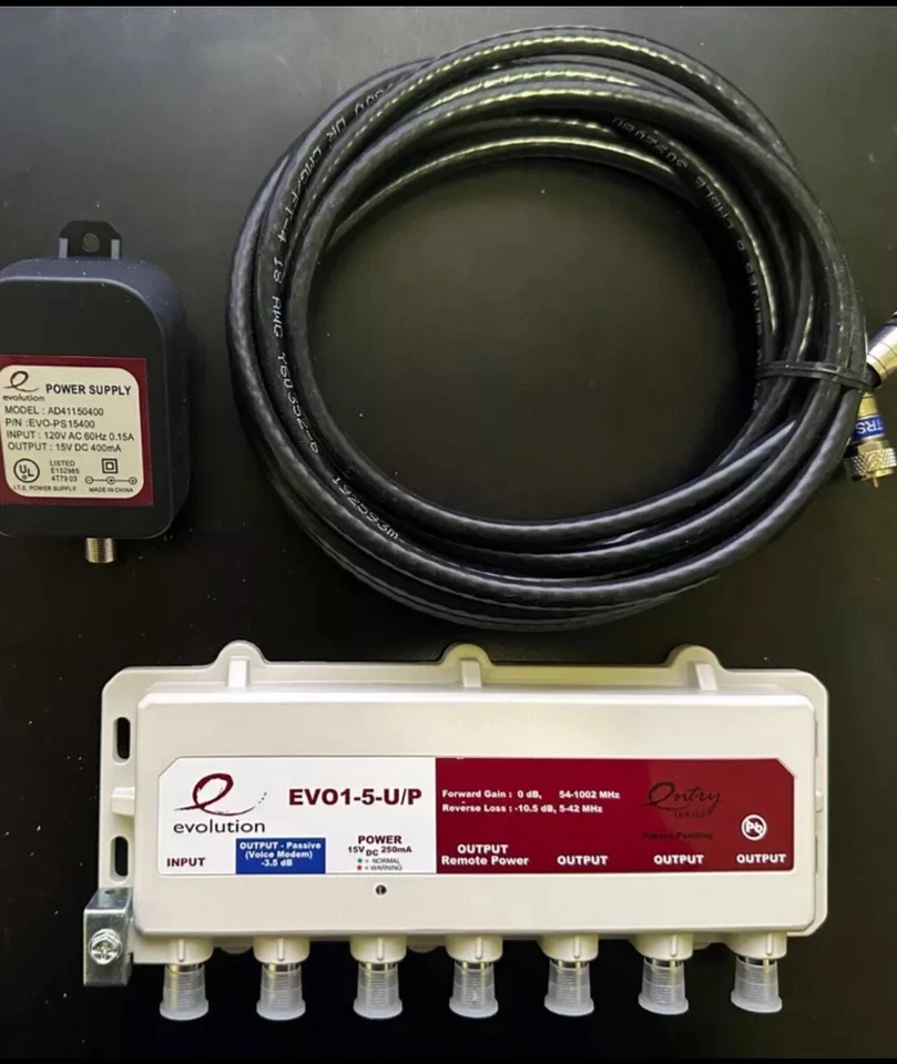 PPC Evolution EVO1-5-U/P RF Coax CATV 5 Port Amplifier Signal Splitter - NEW - Image 1 of 1