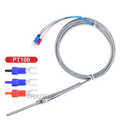 2M Stainless Steel RTD PT100 Temperature Sensor Probe Thermal M8 Thermocouple - Image 1 of 4
