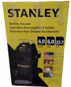 Stanley - SL18116P Wet/Dry Vacuum, 6 Gallon, 4 Horsepower Black- Free Shipping - Picture 1 of 3