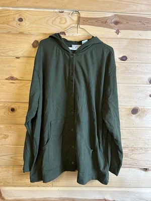 Top con capucha LA Blues para mujer talla grande 26/28 verde frente a presión manga larga Foto 1 de 4