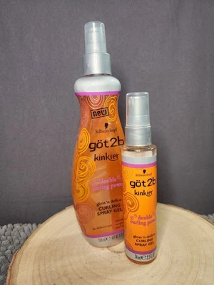 Got2b Kinkier Doble Curling Power Spray Gel Brillo n Define 9 oz más GRATIS 2,5 oz Foto 1 de 4