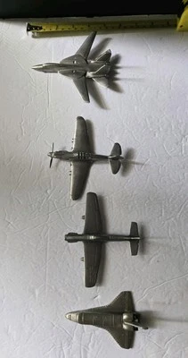 Lot Of 4 Pewter Die Cast Planes - Image 1 of 4