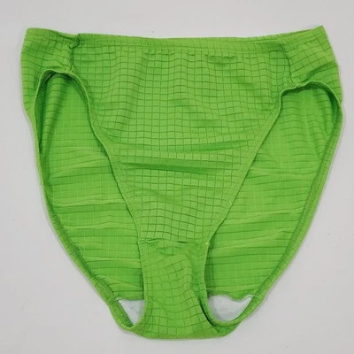 Vintage Bright Neon Green Style Nylon Panty Panties High Waist Legs 1980s 80s  - Image 1 of 4