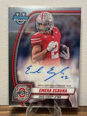 Tarjeta automática Bowman U cromada Emeka Egbuka 2024 PA-EEG Foto 1 de 2