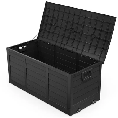 Caixa de armazenamento portátil dobrável instalação rápida externa 75GAL com rodas - Imagem 1 de 4