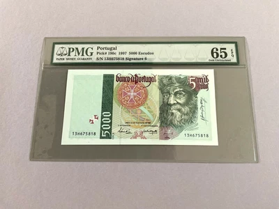 Portugal 5,000 Escudos P-190c 1997  PMG 65 EPQ - Image 1 of 4