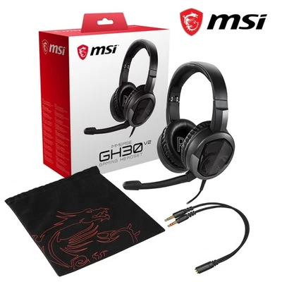 MSI GH30 V2 Detachable Mic Lightweight Foldable Gaming Headphones Headset - Image 1 of 4