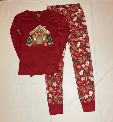 Gymboree Girls Size 7 Red Gingerbread House/Cookies Long Sleeve Pajama Set NWT - Image 1 of 4