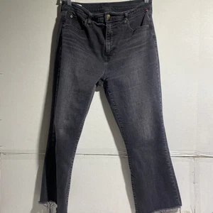 Gap Jeans Damen 32/14R Schwarz Kick Fit High Rise Stretch Cutoff Denim Baumwolle - Bild 1 von 20