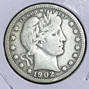 US Barber Quarter Abt Fine 1902 - Foto 1 di 2