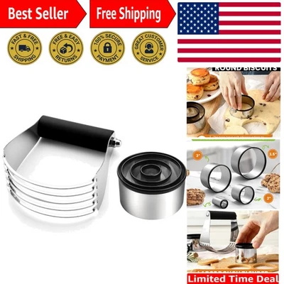 Batidora de masa grande y juego de cortador de galletas de 4 piezas - acero inoxidable ergonómico Foto 1 de 4