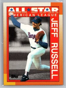 1990 Topps #395 Jeff Russell A.L. Tarjeta de béisbol All Star Texas Rangers MLB - Imagen 1 de 2