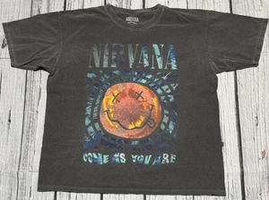 Come As You Are Nirvana Logo Face Groovy Small Shirt Grunge Music Band Black - Picture 1 of 6