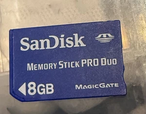 SANDISK 8gb Memory Stick Pro Duo for Sony Cybershot Cameras & PSP - works - Picture 1 of 2