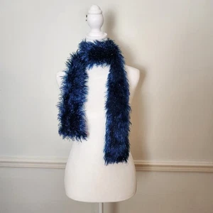De Colección Y2K Años 90 Bufanda Ajustada Azul Difuso Metálico Brillante Hada Capricho Extravagante  - Imagen 1 de 9