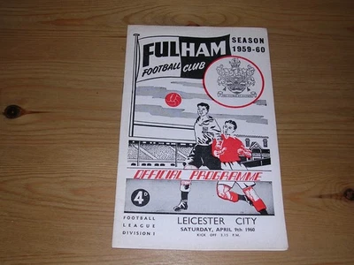 1959/60  FULHAM v LEICESTER CITY  DIVISION 1  09/04/1960 - Image 1 of 3