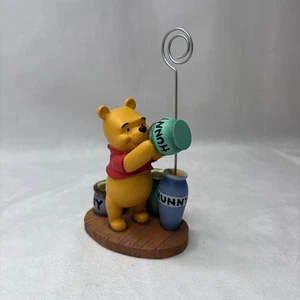 DISNEY Winnie The Pooh Memo Holder Photo Note Card Desk Honey Jars Figurine NICE - Picture 1 of 6