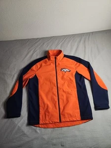 Denver Broncos G-III Softshell Jacket Mens Size Large Orange Blue Fleece Lined - Picture 1 of 10