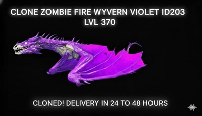ZOMBIE FIRE WYVERN CLONE VIOLET ID203 LVL 370 ARK ASCENDED PVE PC/XBOX/PS5 - Image 1 of 3