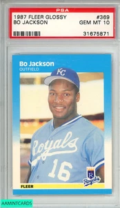 1987 FLEER GLOSSY BO JACKSON #369 ROOKIE RC ROYALS PSA 10 GEM MT - Picture 1 of 3