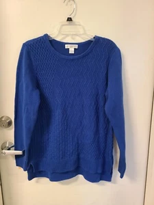 Suéter Pullover Christopher & Banks Azul Real Diseño Abstracto - Talla L - Imagen 1 de 5