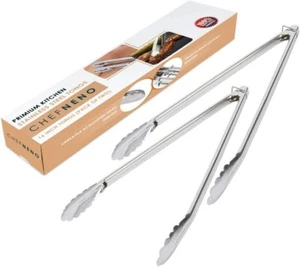 CHENENO Kitchen 16-inch Food Tongs Stainless-steel Heavy Duty (2 per pack) - Picture 1 of 6
