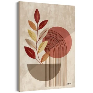 Leinwandbild Blätter Natur Erdtöne Japandi Still Bilder Minimalistisch  8294 - Bild 1 von 8