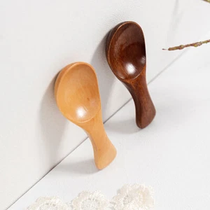 2pcs Mini Natural Wooden Spoon  Scoop Tea Honey Coffee Condiment Sugar Spoons - Picture 1 of 9