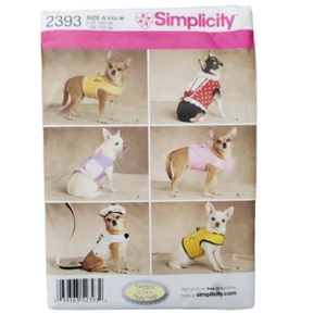 Simplicity 2393 Dog Clothes Jacket Trim Variations Size XXS-Med Dogs Canine Pet - Picture 1 of 4