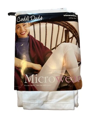 NUEVO Mujer Cuddl Duds Ropa de abrigo Blanco Capa Base Pantalón Leggings 1X Largo John LEER Foto 1 de 4