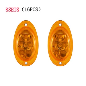 8Set Amber LED Turn Marker Side Lamp Fit For 2008-2017 Freightliner Cascadia - Picture 1 of 6