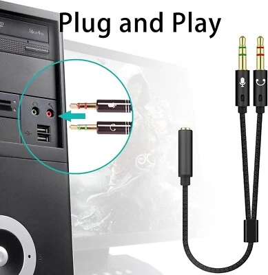 Sdoppiatore Audio 3.5mm per Cuffie e Microfono Separati - Immagine 1 di 4