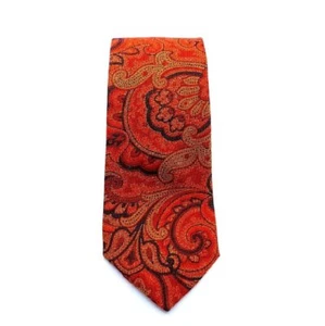 Fabio Ferretti Krawatte Wolle Seide geblümt Kaschmir Rostboden Lanze 9 cm - Bild 1 von 3