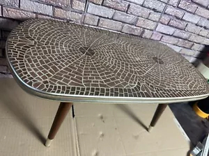Tisch mit Mosaikstein, 50er Nierentisch, Couchtisch, Tisch Handarbeit, 50s 60s - Bild 1 von 9