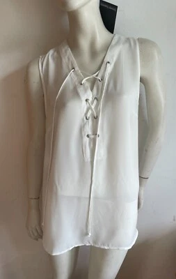 Blusa mujer Bruno Banani túnica top camisa blanca cordones NUEVA 40 sin mangas relax Foto 1 de 4