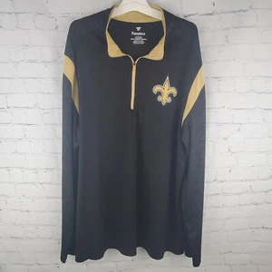 New Orleans Saints Fanatics Mens XL Black NFL 1/4 Quarter Zip Pullover Football - Picture 1 of 6