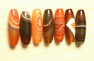 80 g 7 piezas Amuleto Cuentas Viejas Ágata Tíbet Nepal Ojos Bandados Nepal para Regalo 1 - Imagen 1 de 7