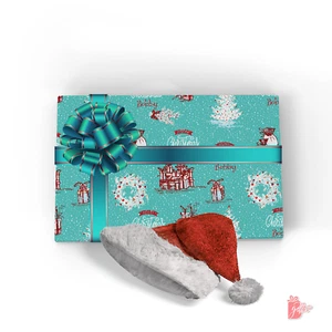 Name Personalized Christmas Wrapping Paper Custom Winter Wonderland Gift Wrap - Picture 1 of 4