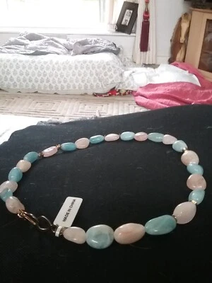 GORGEOUS AQUAMARINE/MORGANITE NECKLACE- OVER 200 cts.-REDUCED - Image 1 of 4