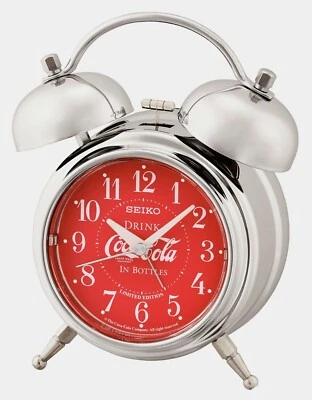 NEW LIMITED EDITION SEIKO DUEX BELL ALARM CLOCK BY COCA COLA  QHK906SLH - Image 1 of 2