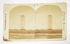 BOUDIOR Matthew Brady UNDER CONSTRUCTION WASHINGTON MONUMENT Wash DC STEREOVIEW - Picture 1 of 5