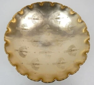 Arthur Armour Gold Finish Hammered Alumimum Large Serving Bowl Retro MCM! - Bild 1 von 4