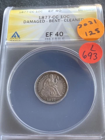 1877-CC Seated Liberty Dime L693 Cover
