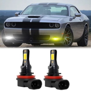 For Dodge Challenger 15-23 Dual Colour LED Fog Light Bulb H11 H8 H9 Yellow White - Picture 1 of 11