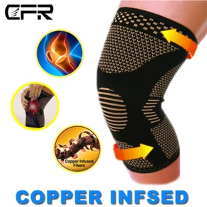 Knee Support Copper Patella Stabilizer Strap Tendon Brace Joint Pain Relief - Picture 1 of 19