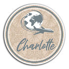 2 x 10cm Charlotte USA Vinyl Stickers - Travel Fun Sticker Laptop Luggage #23055