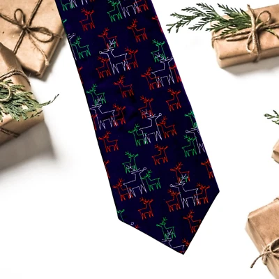 Corbata de Navidad de reno FN Moda Prendas para el cuello Seda Foto 1 de 3